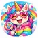 Colorful abstract avatar with geometric shapes and dynamic patterns, suitable for user profile images